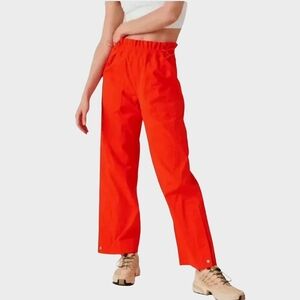 Athleta Trekkie Parachute Pants‎ High Rise Wide Leg Orange Women's 14 Activewear